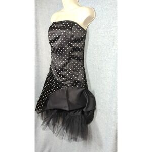 Vtg Mini Party Dress 1969 Gunne Sax Jessica McClintock Strapless Dark Fairy